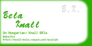 bela knall business card