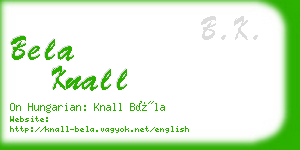 bela knall business card